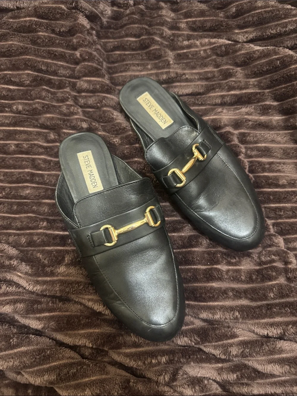 Steve Madden Black Leather Slip-On - Kandi